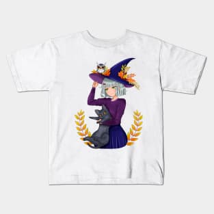 cute anime witch Kids T-Shirt